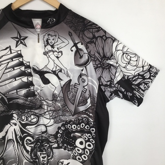 Primal Men’s 3/4 Zip Cycling Jersey Athletic Shirt Sz XL Tattoo Style Graphics - Picture 7 of 16